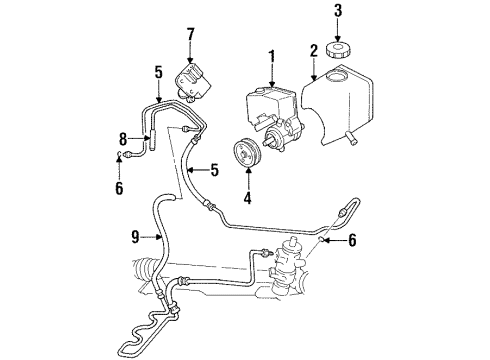 2001 Chevrolet Lumina P/S Pump & Hoses, Steering Gear & Linkage Hose Asm-P/S Fluid Cooling Diagram for 26077758