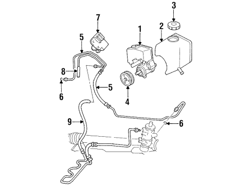 2001 Chevrolet Lumina P/S Pump & Hoses, Steering Gear & Linkage Hose Asm-P/S Gear Inlet Diagram for 26077753