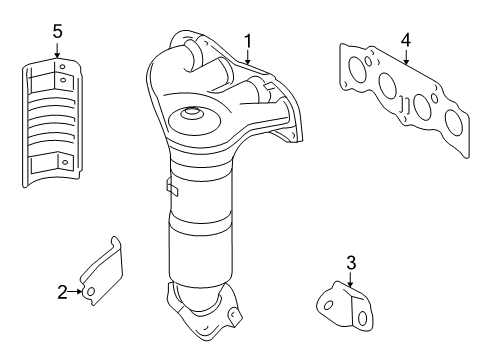 2011 Lexus HS250h Exhaust Manifold Exhaust Manifold Converter Sub-Assembly Diagram for 25051-28320