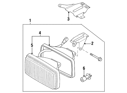 1993 Nissan Maxima Bulbs Lamp Assembly-Fog RH Diagram for 26150-85E00