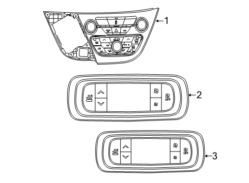 2018 Chrysler Pacifica A/C & Heater Control Units Center Stack Control Diagram for 6EV241X8AB
