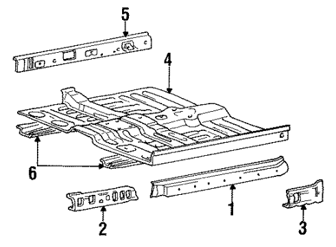 1991 Mitsubishi Precis Floor & Rocker Member Assembly-Front Floor Side, LH Diagram for 65210-24100