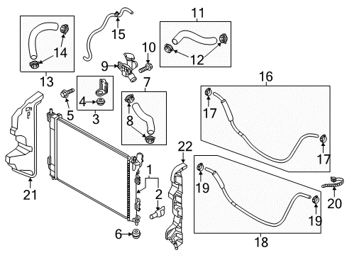 2017 Kia Soul Radiator & Components Hose-Radiator Inlet Diagram for 25411B2000