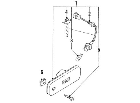 1994 Infiniti G20 Bulbs Harness Assy-Rear Side Marker Lamp Diagram for 26252-62J00