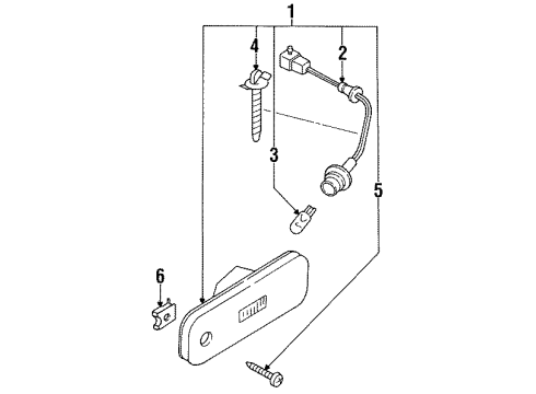 1996 Infiniti G20 Bulbs Harness Assy-Rear Side Marker Lamp Diagram for 26252-78J00