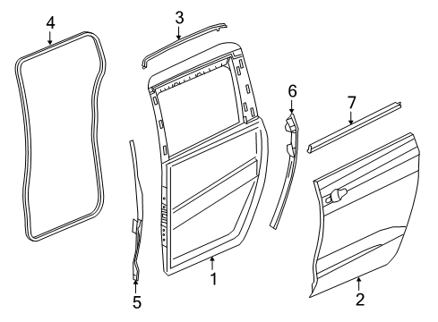 2021 Chrysler Pacifica Door & Components W/STRIP-Front Door Belt Outer Diagram for 68363237AC