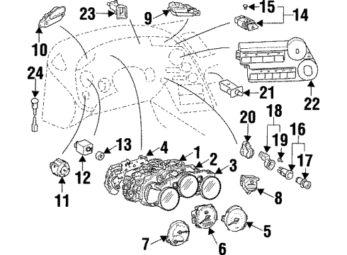 1996 Toyota Supra Switches Switch Assy, Hazard Warning Signal Diagram for 84332-14160
