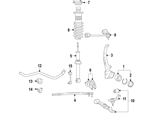 1999 Lexus LS400 Front Suspension Components, Lower Control Arm, Upper Control Arm, Ride Control, Stabilizer Bar Front Lower Suspension Ball Joint Assembly Diagram for 43340-59045