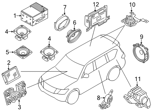2020 Infiniti QX80 Sound System Controller Assembly-Audio Visual Diagram for 28330-5ZB1A