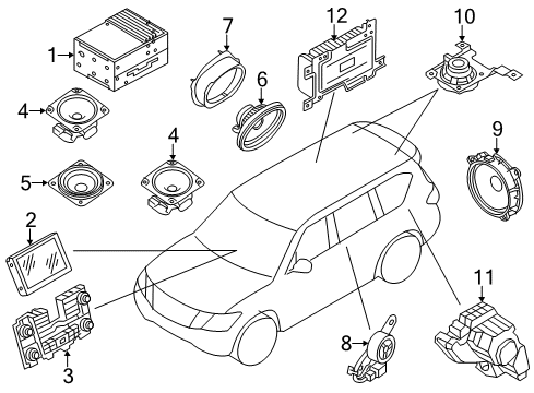 2017 Infiniti QX80 Sound System Amp Diagram for 28060-1LA0A