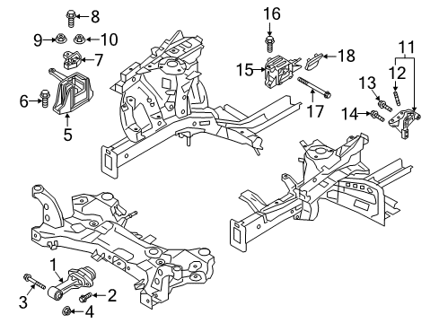 2017 Hyundai Ioniq Engine & Trans Mounting Bolt-Flange Diagram for 1140410756K