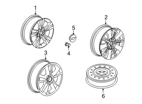2017 Chevrolet Equinox Wheels Wheel, Alloy Diagram for 84061029