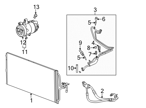 2008 Chevrolet Impala Air Conditioner Compressor Diagram for 89019341