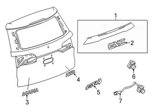 2020 GMC Acadia Parking Aid Applique Diagram for 84727553