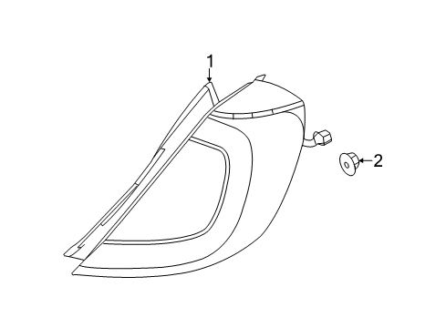 2014 Lincoln MKS Tail Lamps Tail Lamp Diagram for DA5Z-13405-D