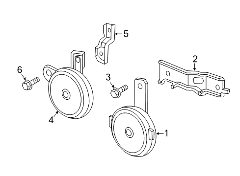 2017 Honda HR-V Horn Bracket, Horn(R Side) Diagram for 38151-T7A-000