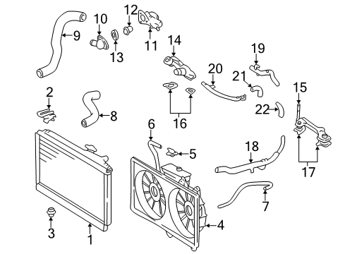 2004 Lexus LS430 Radiator & Components Hose Or Pipe(For Radiator Reserve Tank) Diagram for 16377-50040