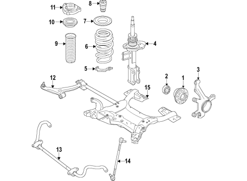 2018 Infiniti QX30 Front Suspension Components, Suspension Mounting, Lower Control Arm, Ride Control, Stabilizer Bar Strut Assy-Front Suspension, LH Diagram for 54303-5DJ0A