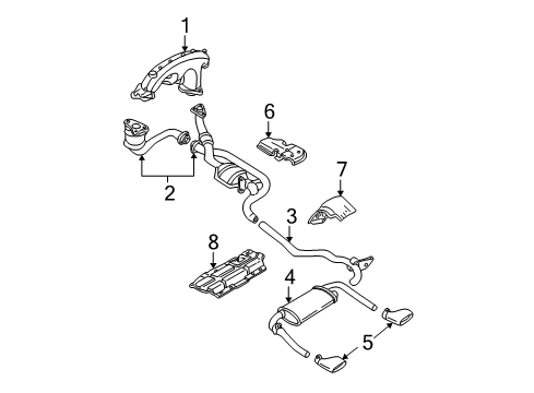 1996 Chevrolet Camaro Exhaust Components Exhaust Muffler Assembly (W/ Tail Pipe) Diagram for 10289841