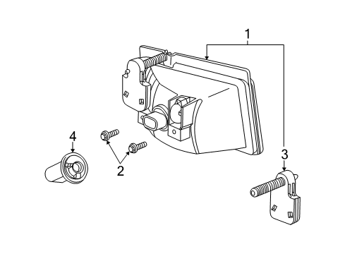 2002 Saturn Vue Fog Lamps Fog Lamp Assembly Diagram for 22707468