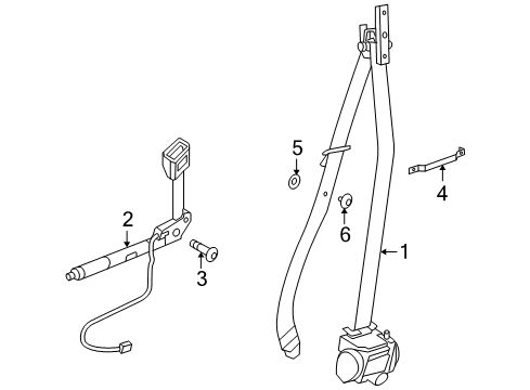 2008 BMW 650i Seat Belt Sliding Bracket Left Diagram for 72117124577