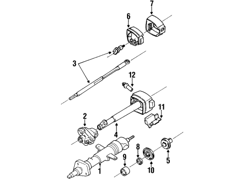 1989 Chevrolet Beretta Steering Column Assembly Rack Kit, Ignition Switch Actuator Diagram for 26012553