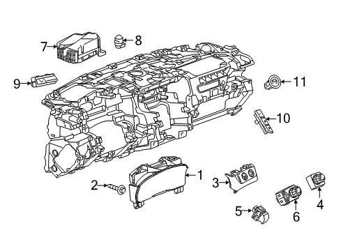 2020 Cadillac Escalade Instruments & Gauges Instrument Cluster Assembly Diagram for 84505078