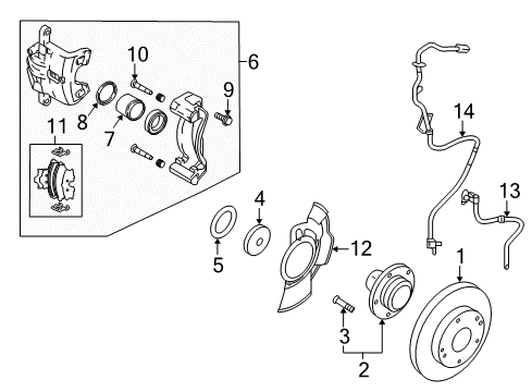 2005 Kia Sportage Anti-Lock Brakes Sensor Assembly-Abs Front Wheel Diagram for 956701F300