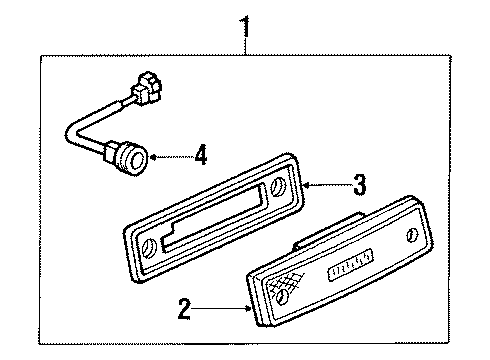 1984 Toyota Tercel Side Marker Lamps Socket & Wire Sub-Assy, Rear Side Marker Lamp Diagram for 81755-14030