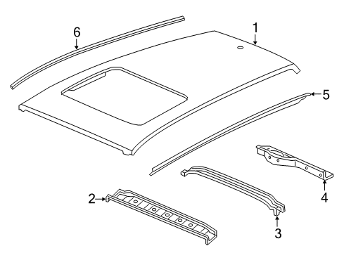 2016 Honda Fit Roof & Components, Exterior Trim RAIL, R. FR. Diagram for 64211-T5R-305ZZ
