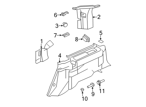 2006 Ford Expedition Interior Trim - Quarter Panels Quarter Trim Panel Diagram for 4L1Z-7831013-AAB