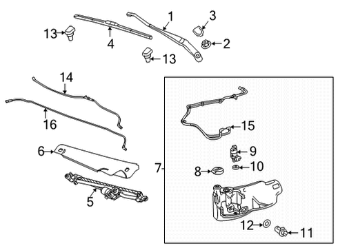 2022 GMC Yukon XL Wipers Rain Sensor Diagram for 84665861