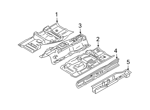 2006 Infiniti G35 Pillars, Rocker & Floor - Floor & Rails Floor-Front, Center Diagram for 74310-AM830