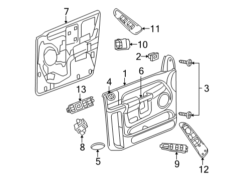 2006 Dodge Ram 1500 Front Door Front Passenger Side Window Regulator Diagram for 55275598AC