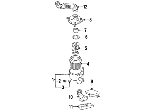 1992 Hyundai Elantra Filters Cover-Air Cleaner Diagram for 28111-33000