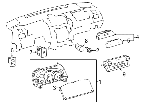 2014 Toyota Camry A/C & Heater Control Units Meter Assembly, Combination Diagram for 83800-0X610