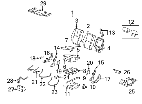 2010 GMC Yukon Heated Seats Pad-Rear Seat Cushion Diagram for 22771038