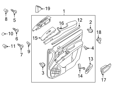 2010 Hyundai Santa Fe Front Door Power Window Main Switch Assembly Diagram for 93570-2B120-BS