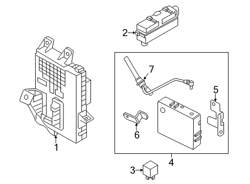 2016 Hyundai Elantra Fuse & Relay Ignition Control Module Relay Box Assembly Diagram for 91940-3X070