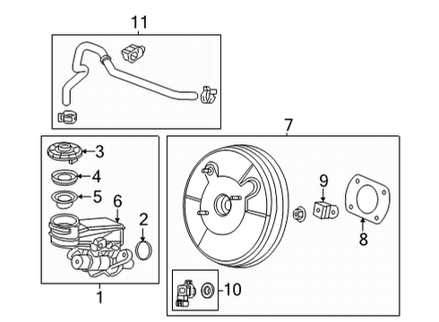 2022 Honda Civic Dash Panel Components MASTER CYLINDER Diagram for 46100-T20-A11