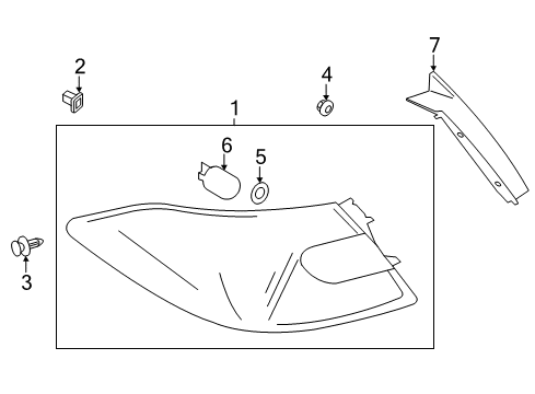 2015 Infiniti Q70 Bulbs Lamp Assembly-Rear Combination LH Diagram for 26555-4AP0B