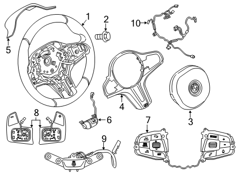 2020 BMW X4 Steering Column & Wheel, Steering Gear & Linkage Multifunct Steering Wheel Switch Diagram for 61317854183