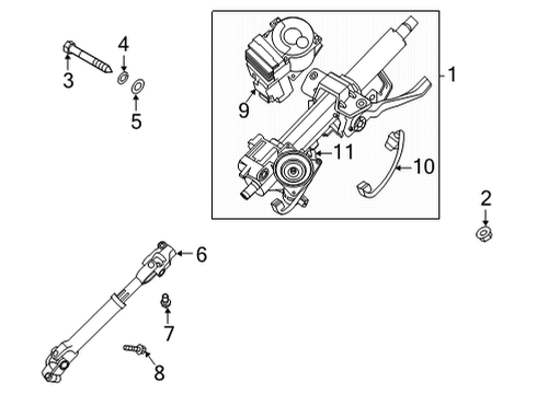 2021 Kia K5 Steering Column & Wheel, Steering Gear & Linkage Joint Assembly-STRG Diagram for 56400-L0000