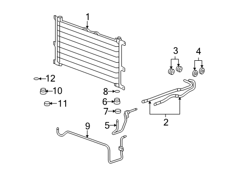 2009 Cadillac STS Oil Cooler Inlet Tube Connector Diagram for 19129762