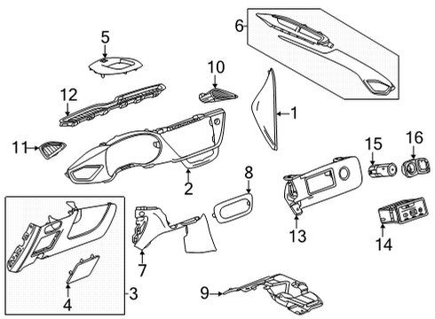 2021 Buick Encore GX Cluster & Switches, Instrument Panel Air Vent Grille Diagram for 42657085