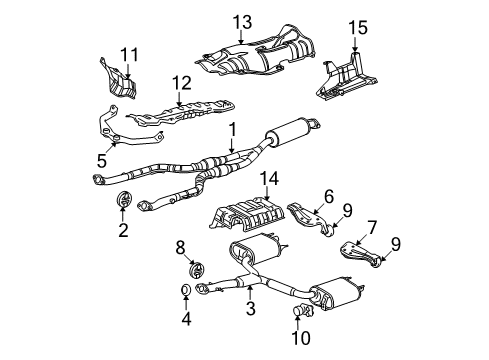 2009 Lexus IS F Exhaust Components Front Exhaust Pipe Assembly Diagram for 17410-38260