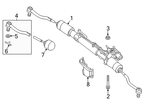 2015 Nissan Pathfinder Steering Column & Wheel, Steering Gear & Linkage Power Steering Gear & Linkage Assembly Diagram for 49001-3KA0A