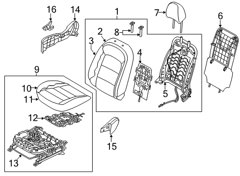 2014 Kia Forte5 Passenger Seat Components Cushion Assembly-Front Seat Diagram for 88200A7930KKE