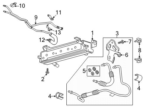 2018 Ford Expedition Trans Oil Cooler Oil Cooler Diagram for JL1Z-7869-A