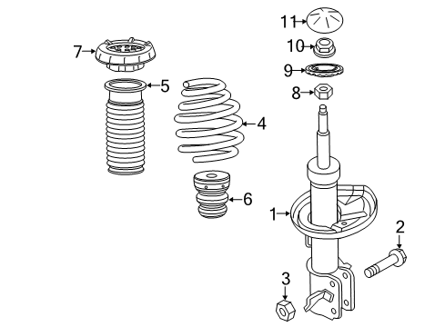 2015 Chevrolet Spark EV Struts & Components - Front Strut Mount Diagram for 95133833